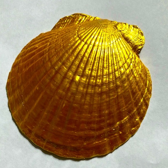 Handcrafted Shell Floral Dish Decoupage - Picture 3 of 4